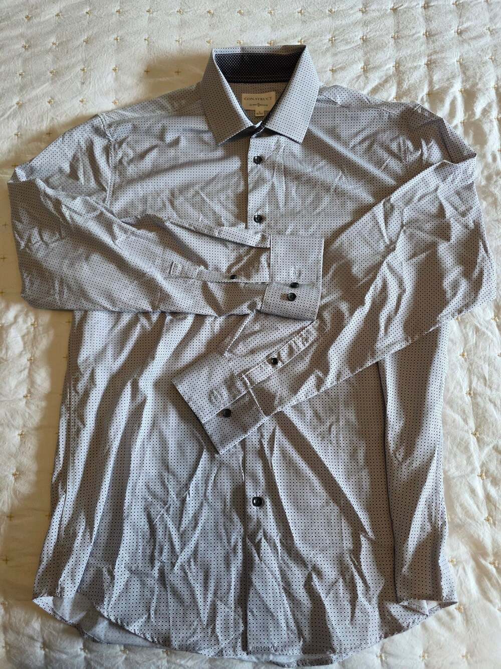 CON.STRUCT Men's 4-Way Stretch Long Sleeve Button-Down Dress Shirt